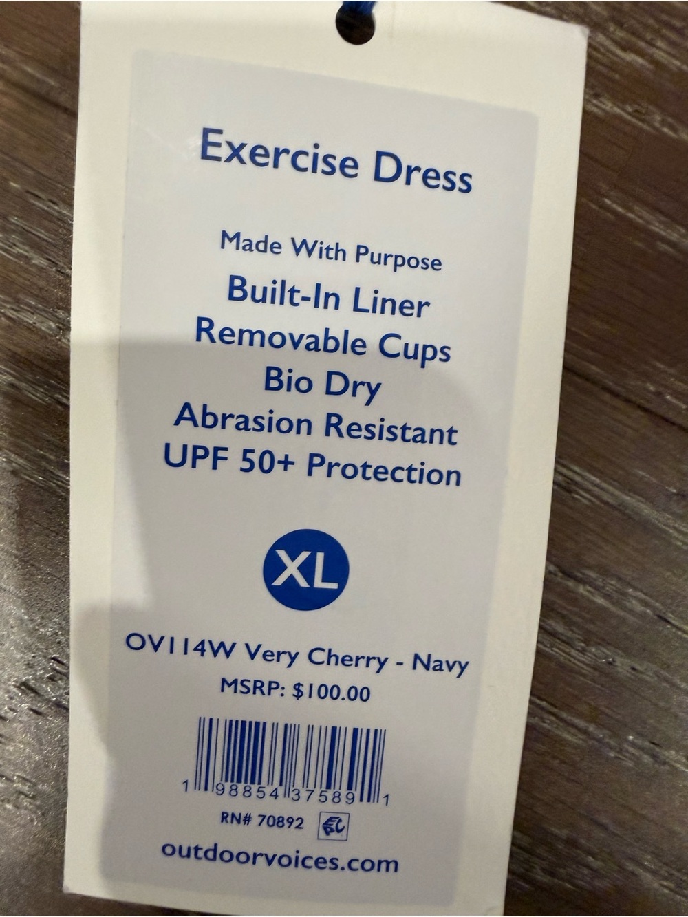 Outdoor Voices Navy Cherry-Print Tank Dress - Picture 6 of 7